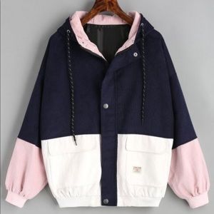 Hooded Color Corduroy Jacket